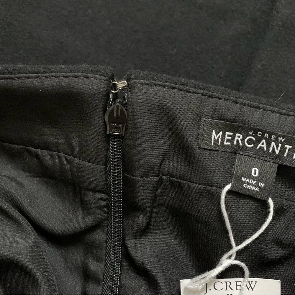 NWT J.Crew Mercantile Womens Pencil Skirt Lined Back zip Wool Blend Black Size 0 - Picture 10 of 16